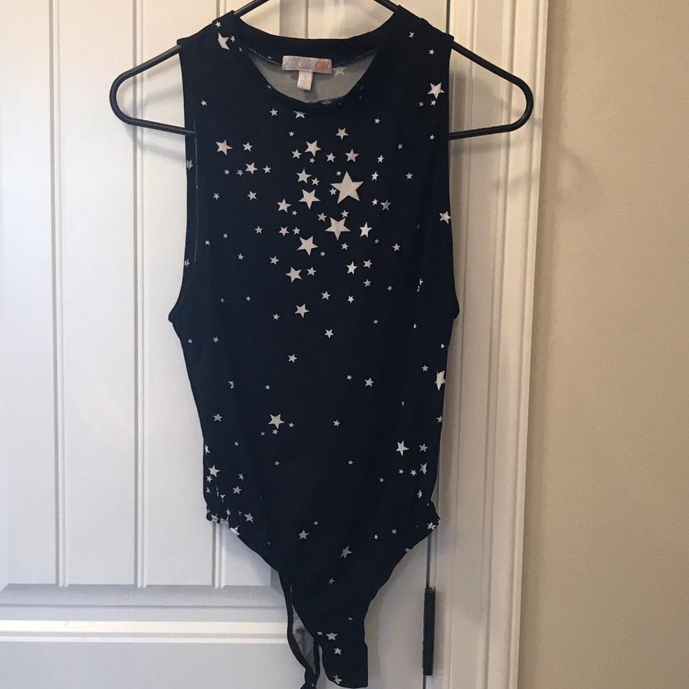 GB Active Black Star Print Bodysuit